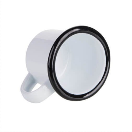 Enamel Steel Sublimation Mug - black rim